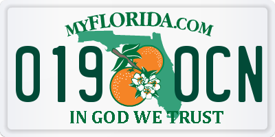 FL license plate 0190CN