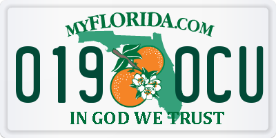 FL license plate 0190CU