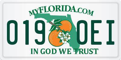 FL license plate 0190EI