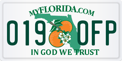 FL license plate 0190FP