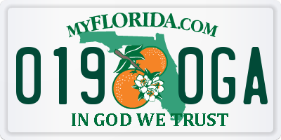 FL license plate 0190GA