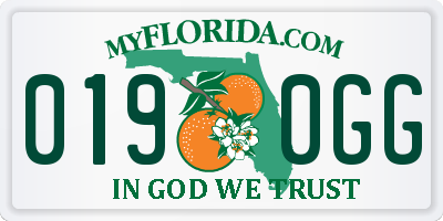 FL license plate 0190GG
