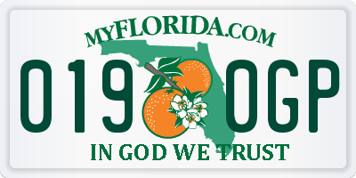 FL license plate 0190GP