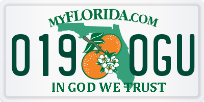 FL license plate 0190GU