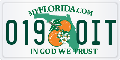 FL license plate 0190IT
