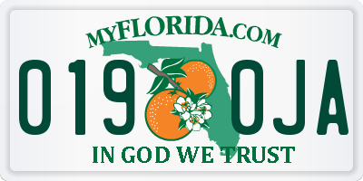 FL license plate 0190JA