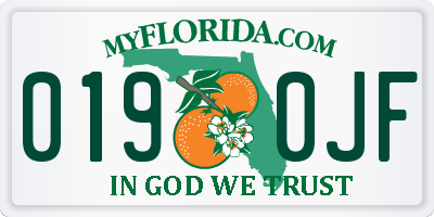 FL license plate 0190JF