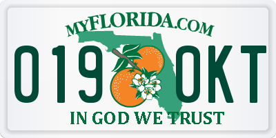 FL license plate 0190KT
