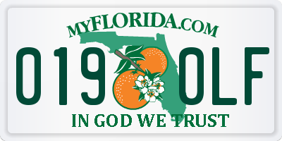 FL license plate 0190LF