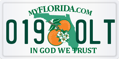 FL license plate 0190LT