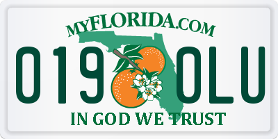 FL license plate 0190LU