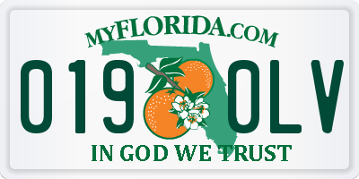 FL license plate 0190LV