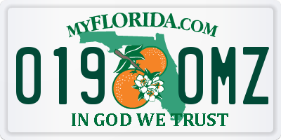 FL license plate 0190MZ
