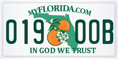 FL license plate 0190OB