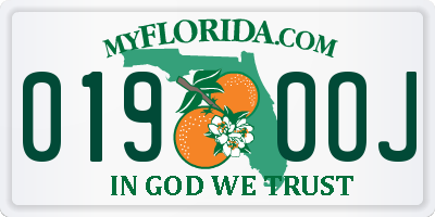 FL license plate 0190OJ