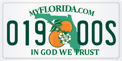 FL license plate 0190OS