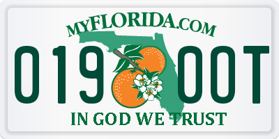FL license plate 0190OT