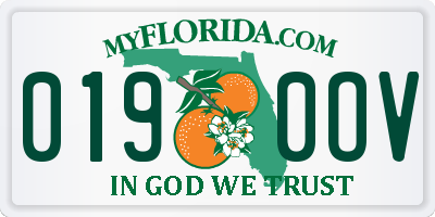 FL license plate 0190OV