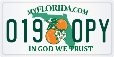 FL license plate 0190PY