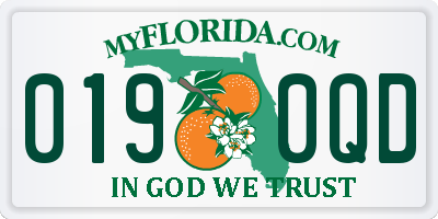 FL license plate 0190QD