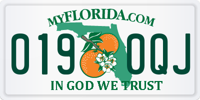 FL license plate 0190QJ