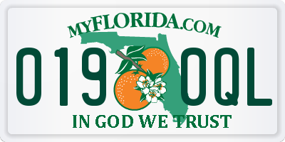 FL license plate 0190QL
