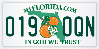 FL license plate 0190QN