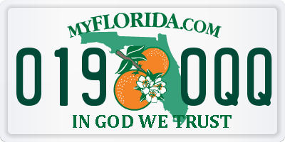 FL license plate 0190QQ