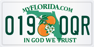 FL license plate 0190QR