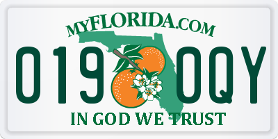 FL license plate 0190QY