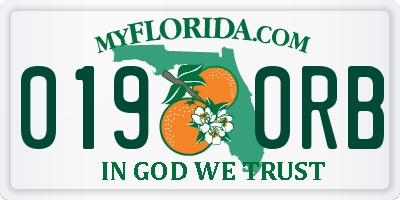 FL license plate 0190RB