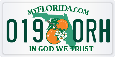 FL license plate 0190RH