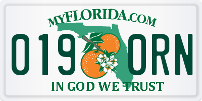 FL license plate 0190RN