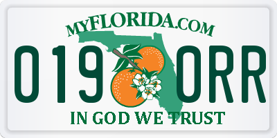 FL license plate 0190RR