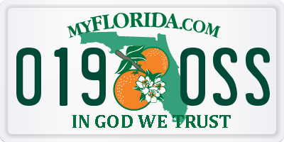 FL license plate 0190SS
