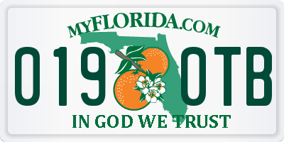FL license plate 0190TB