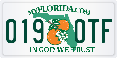 FL license plate 0190TF