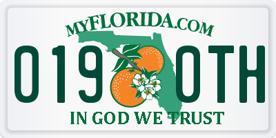 FL license plate 0190TH