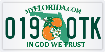 FL license plate 0190TK