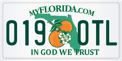 FL license plate 0190TL