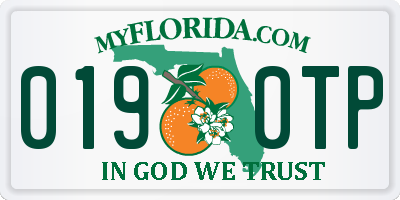 FL license plate 0190TP