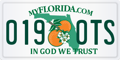FL license plate 0190TS