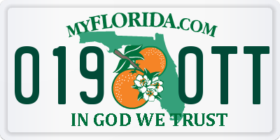 FL license plate 0190TT