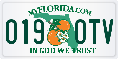 FL license plate 0190TV