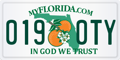 FL license plate 0190TY
