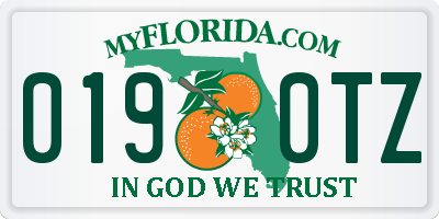 FL license plate 0190TZ