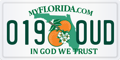 FL license plate 0190UD