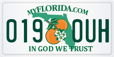 FL license plate 0190UH