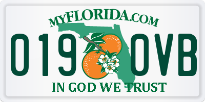 FL license plate 0190VB