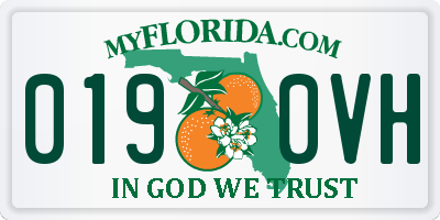 FL license plate 0190VH